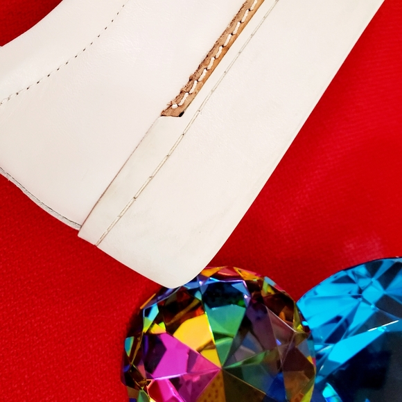 Free People x M4D3 slip ons white calf hair size 9.5M EUC special occasion - Picture 12 of 13